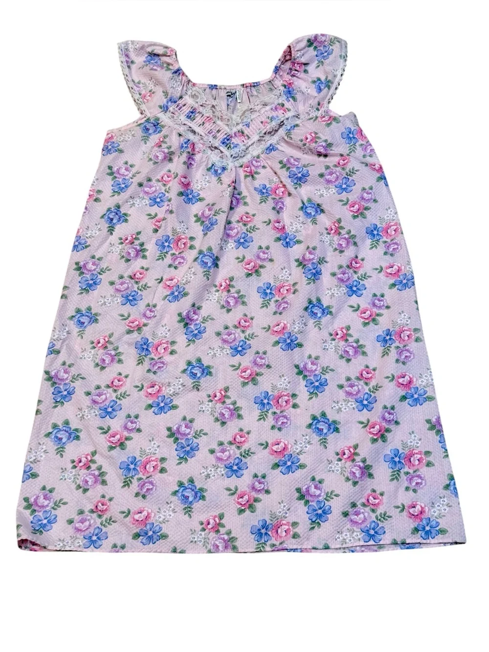 Vintage Berrette New York Women’s Pink Floral Sleeveless Nightgown Small